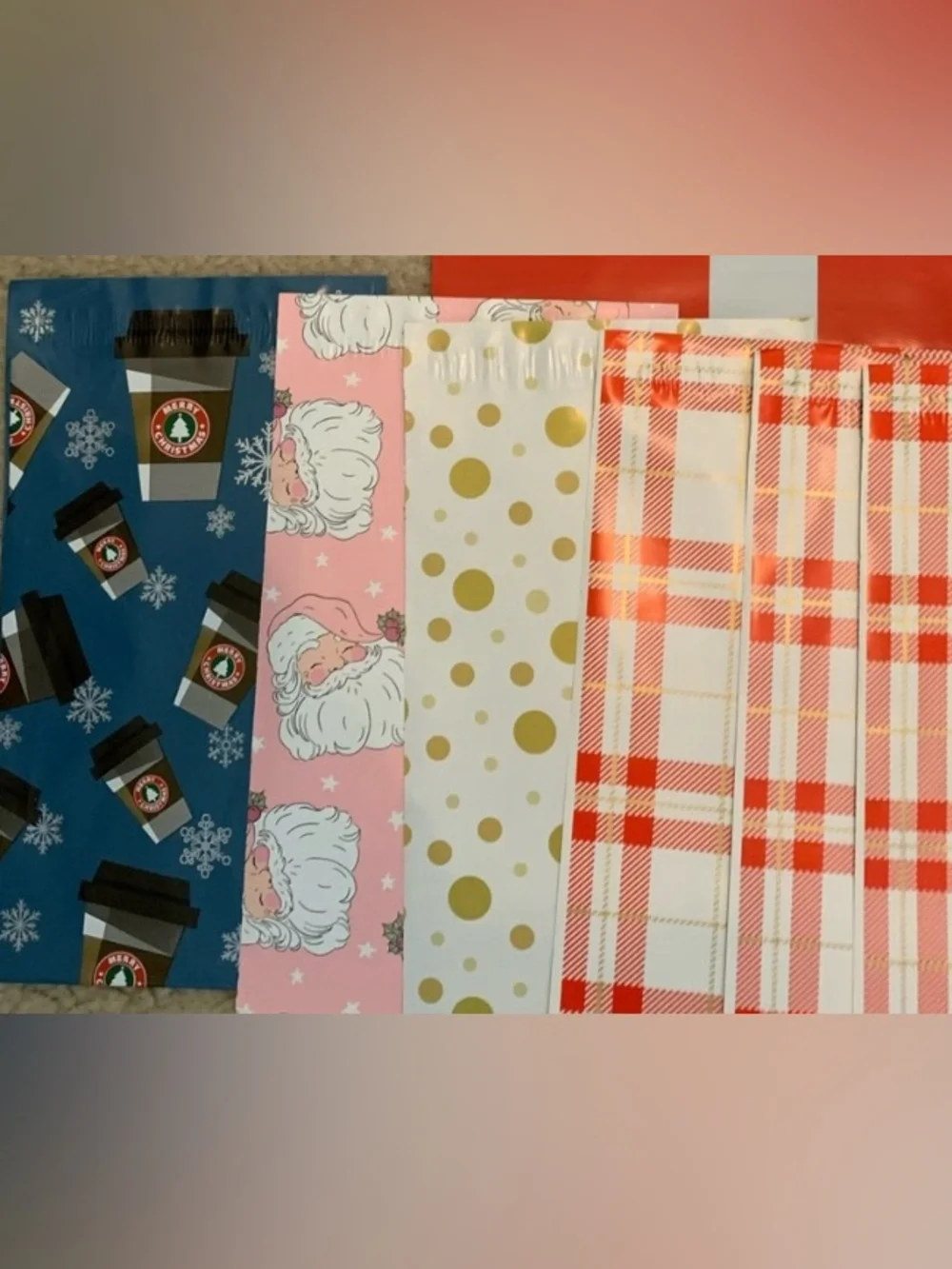 Christmas/Holiday Variety Pack Lot of 20 Polymailers & 20 Stickers (6X9) (10X13)